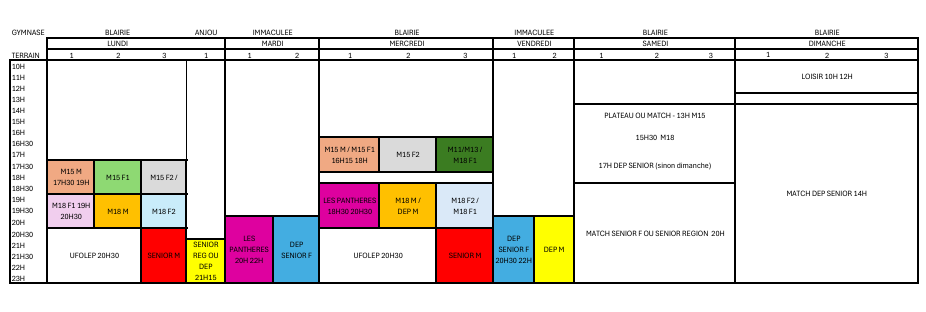 Planning Saison 2026/2027